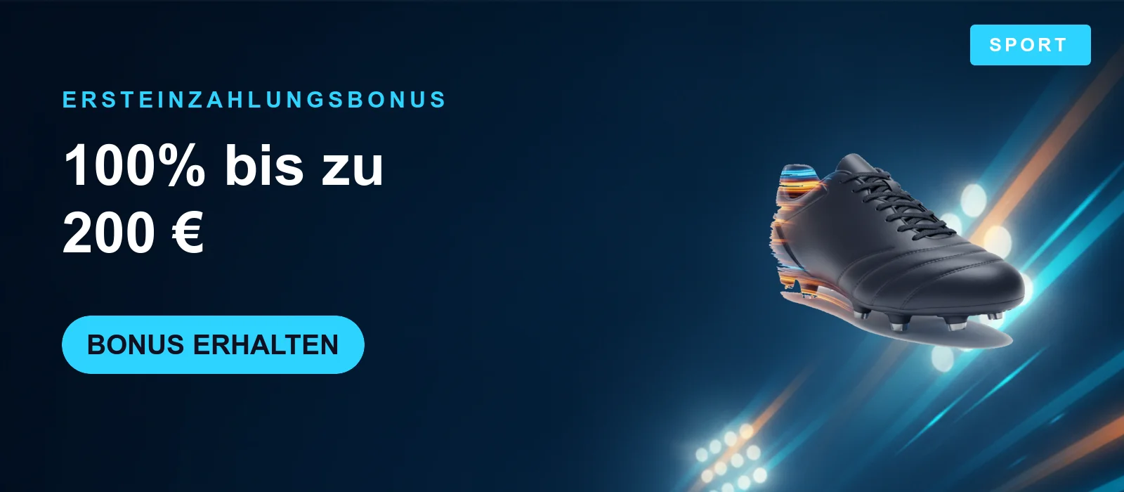 PowerUp Casino Sportwetten Ersteinzahlungsbonus Banner – 100 Prozent bis 200 Euro